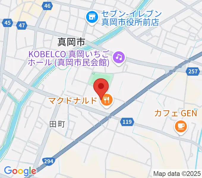 アオキシンテックもおか武道館の地図