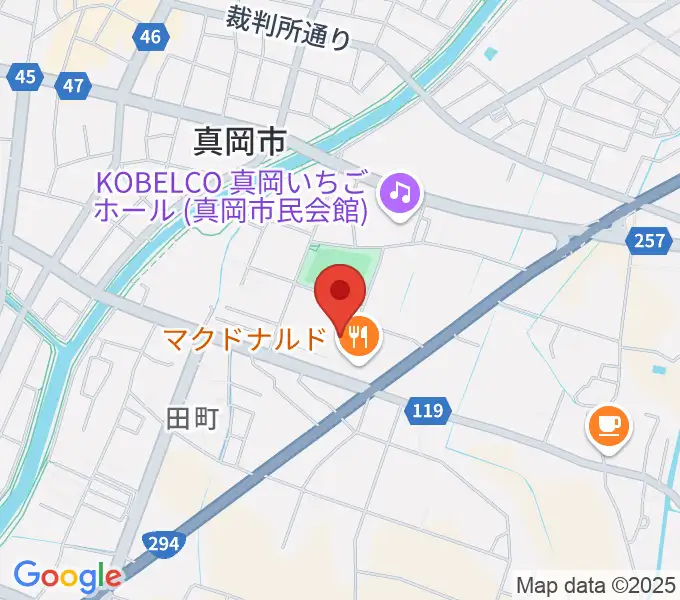 アオキシンテックもおか武道館の地図