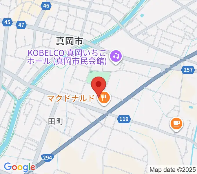 アオキシンテックもおか武道館の地図