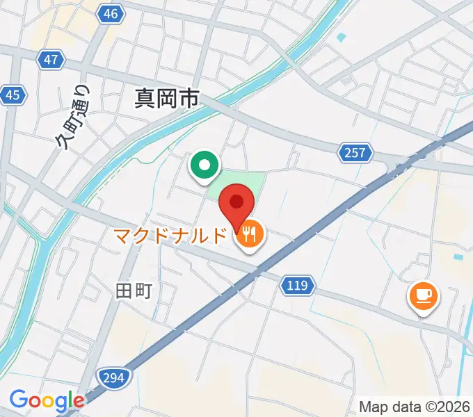 アオキシンテックもおか武道館の地図