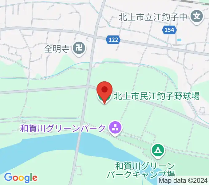 きたかみしんきんボールパークの地図