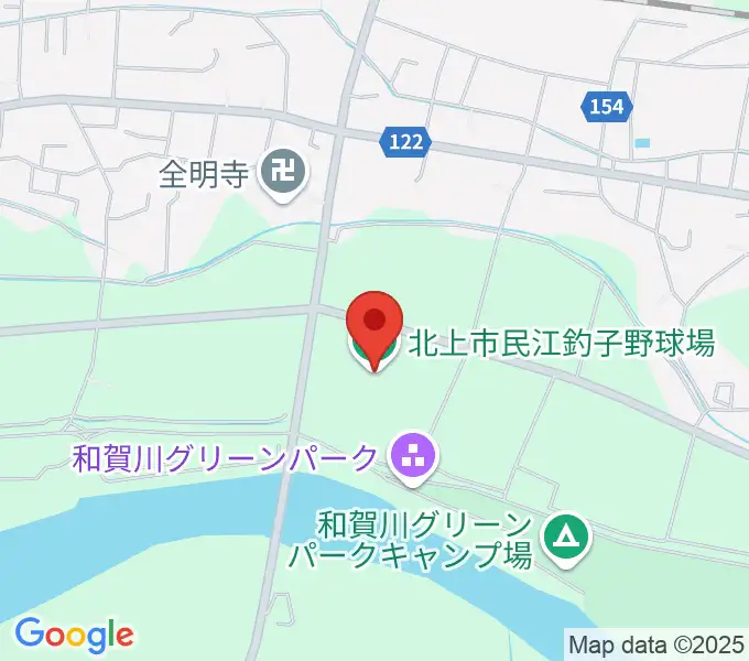 きたかみしんきんボールパークの地図