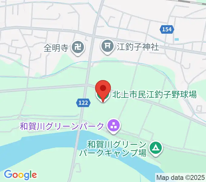 きたかみしんきんボールパークの地図