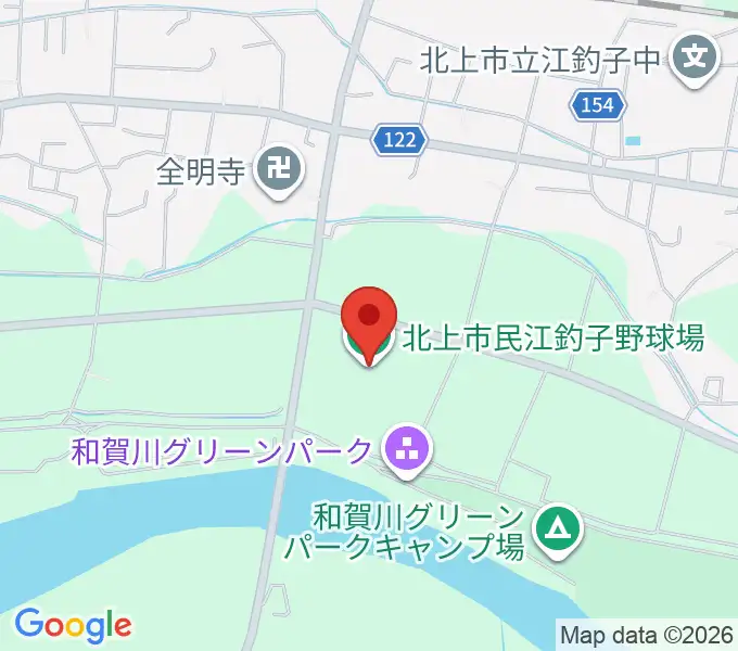 きたかみしんきんボールパークの地図