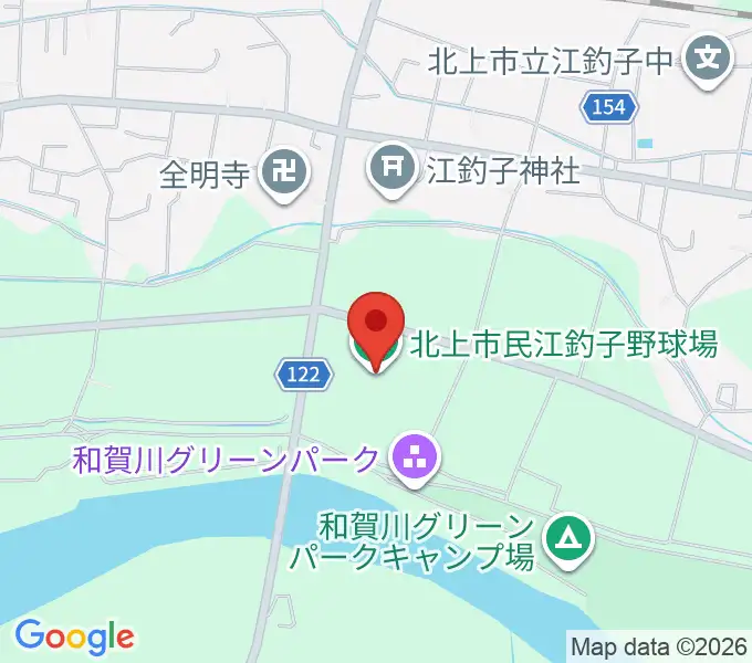 きたかみしんきんボールパークの地図