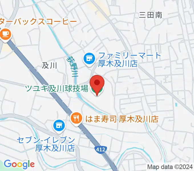 ツユキ及川球技場の地図