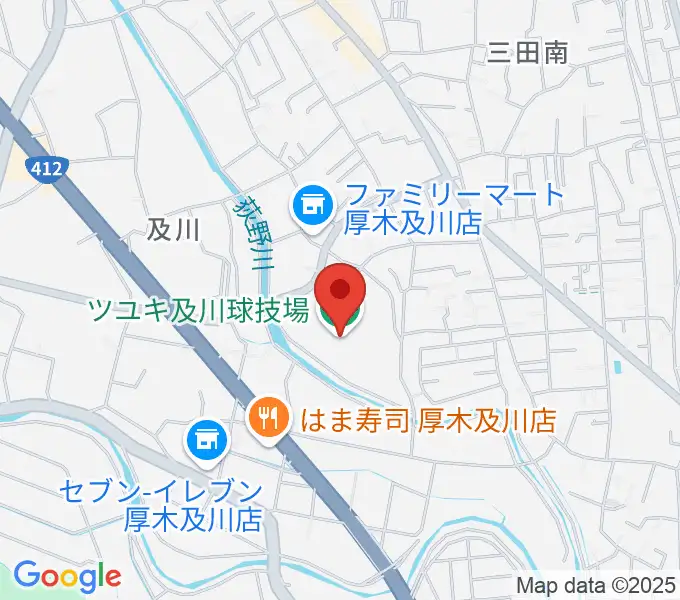 ツユキ及川球技場の地図