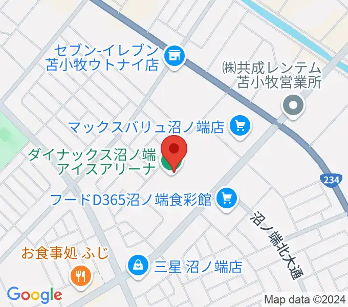 ダイナックス沼ノ端アイスアリーナの地図