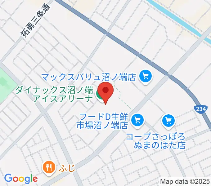 ダイナックス沼ノ端アイスアリーナの地図