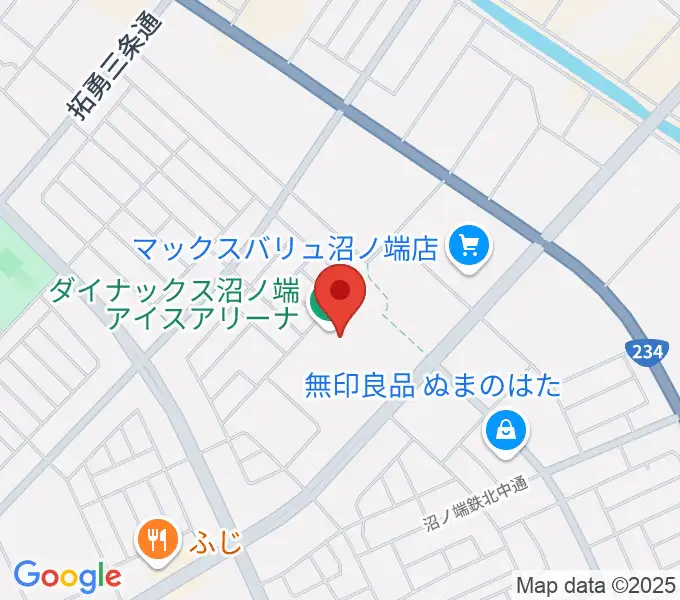 ダイナックス沼ノ端アイスアリーナの地図