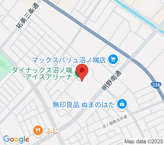 ダイナックス沼ノ端アイスアリーナの地図
