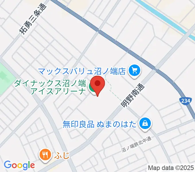 ダイナックス沼ノ端アイスアリーナの地図