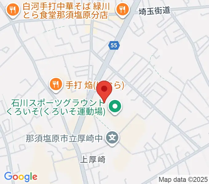 石川スポーツグラウンドくろいそ野球場の地図