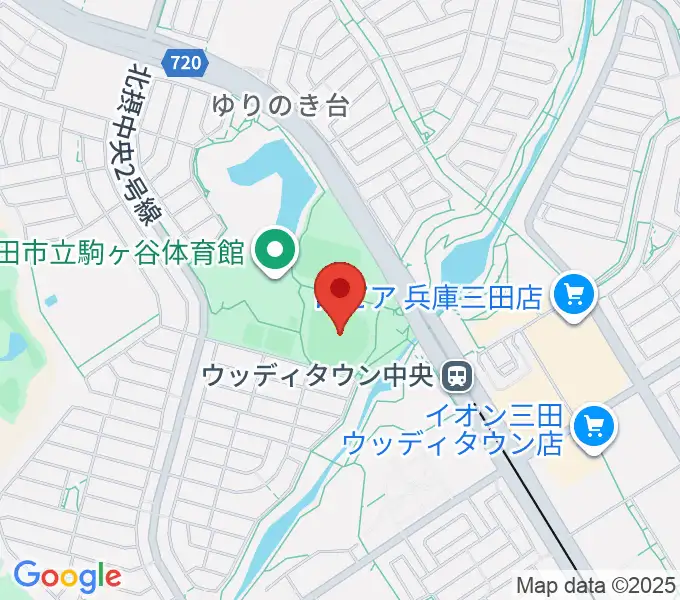 駒ケ谷運動公園野球場の地図