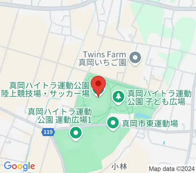 真岡ハイトラ運動公園陸上競技場の地図