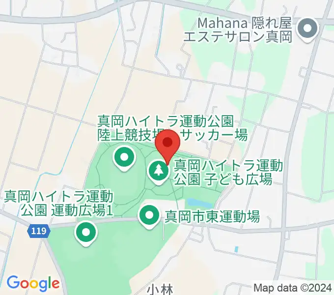 真岡ハイトラ運動公園多目的運動場の地図