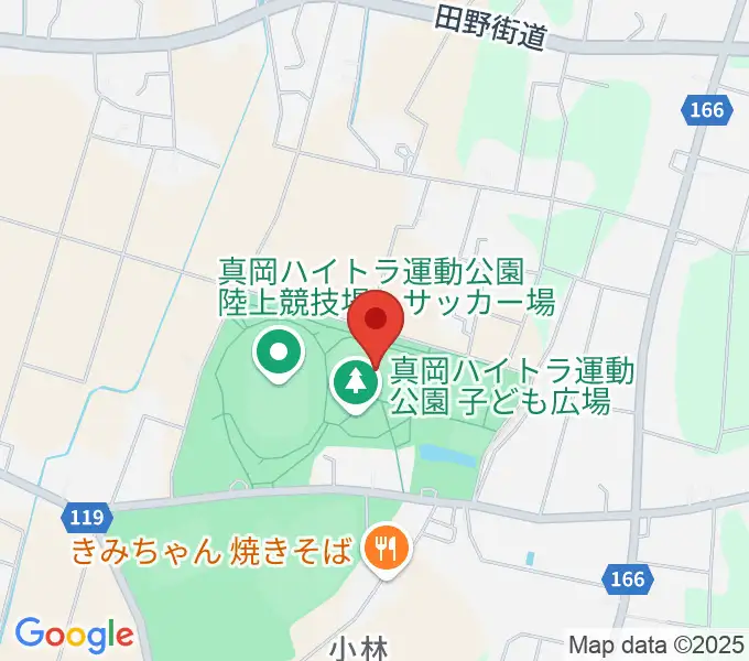 真岡ハイトラ運動公園多目的運動場の地図