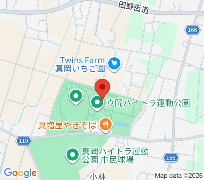 真岡ハイトラ運動公園多目的運動場の地図