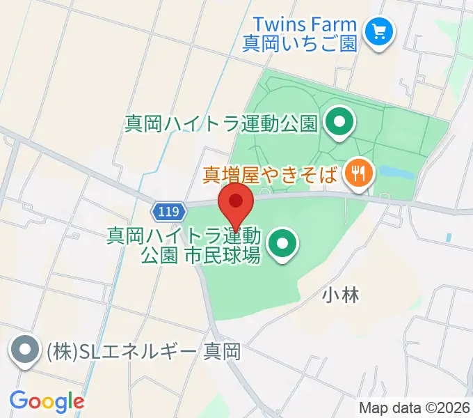 真岡ハイトラ運動公園運動広場1の地図