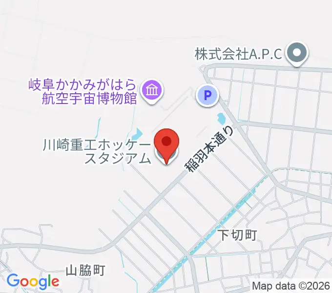 川崎重工ホッケースタジアムの地図