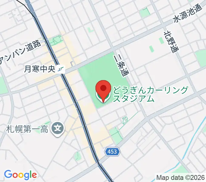 どうぎんカーリングスタジアムの地図
