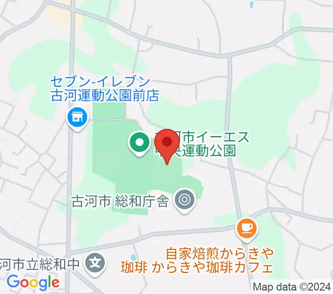 古河市イーエス中央運動公園陸上競技場の地図