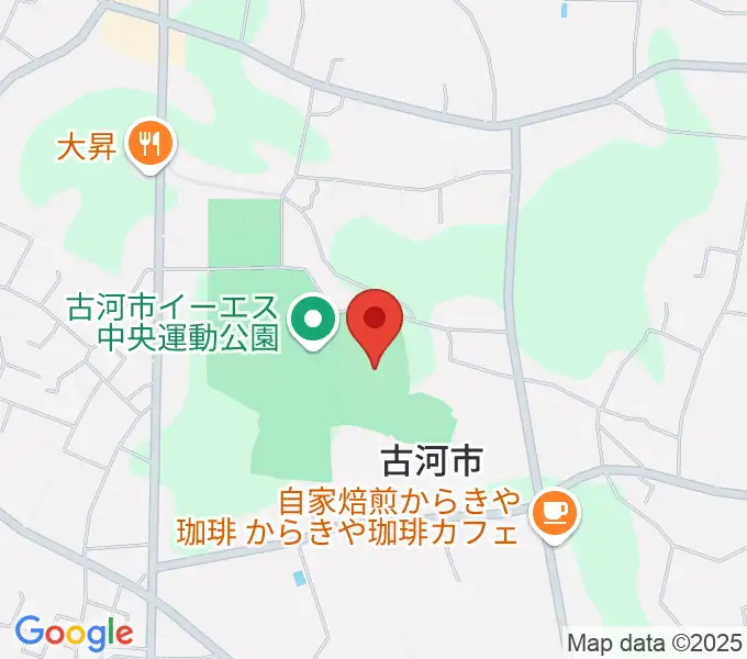古河市イーエス中央運動公園陸上競技場の地図