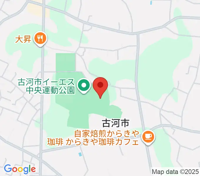 古河市イーエス中央運動公園陸上競技場の地図
