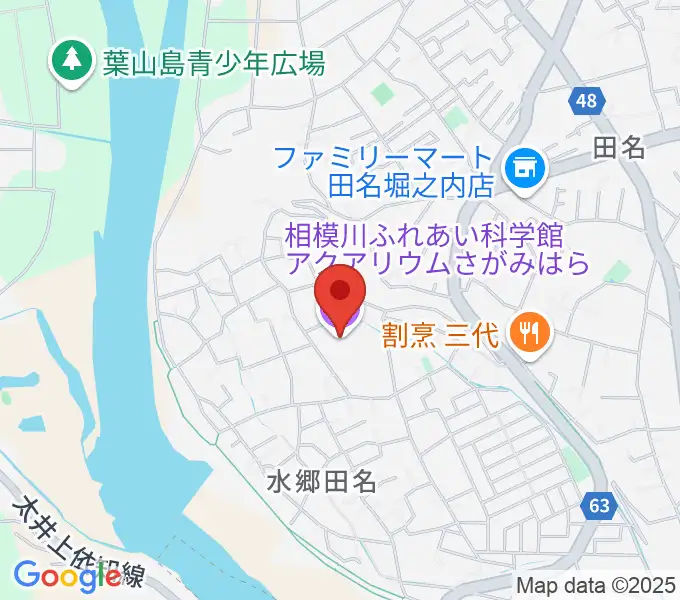 相模川ふれあい科学館 アクアリウムさがみはらの地図