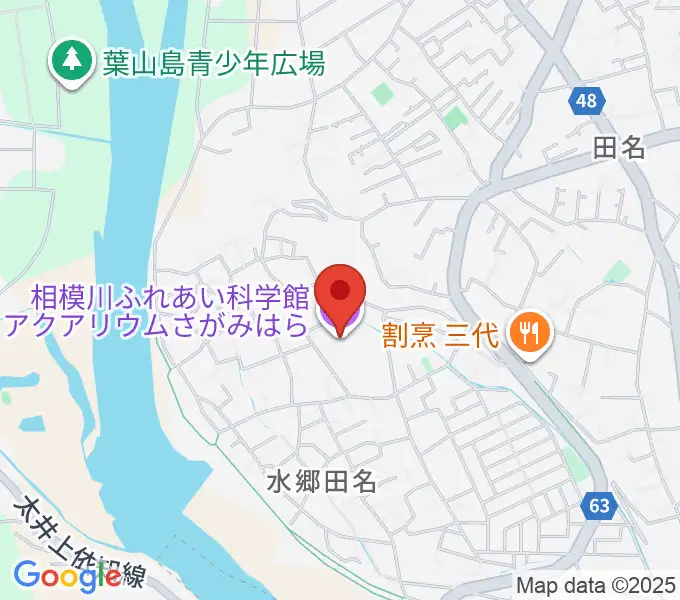 相模川ふれあい科学館 アクアリウムさがみはらの地図