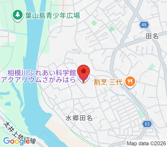 相模川ふれあい科学館 アクアリウムさがみはらの地図