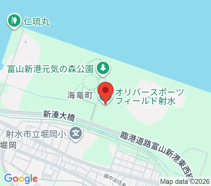 オリバースポーツフィールド射水の地図