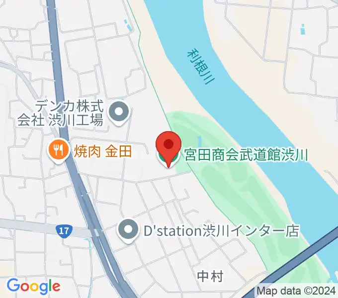 宮田商会武道館渋川の地図