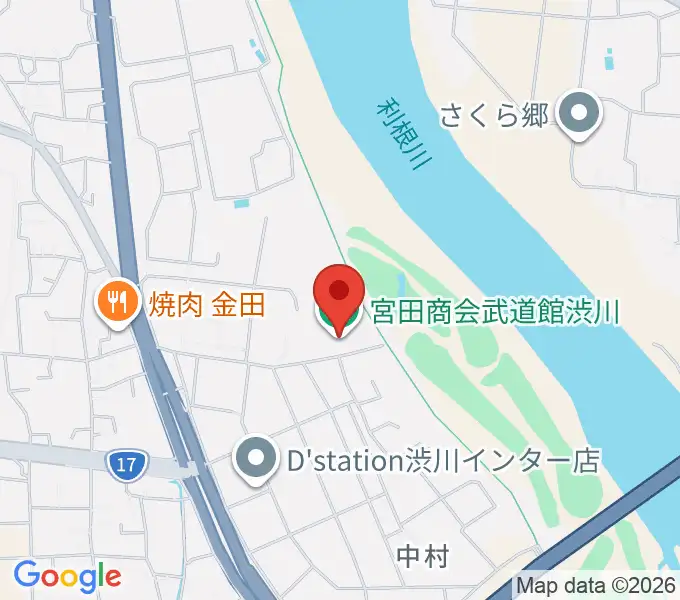 宮田商会武道館渋川の地図