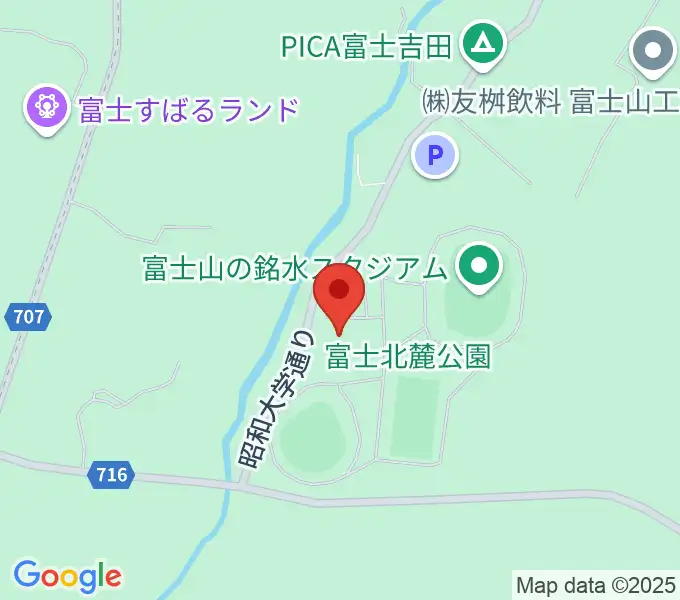富士北麓公園体育館の地図
