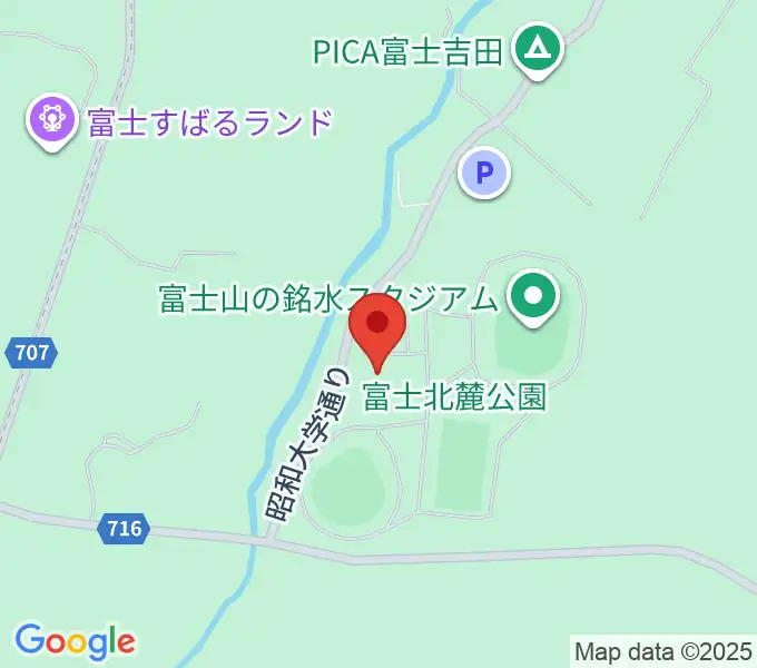 富士北麓公園体育館の地図