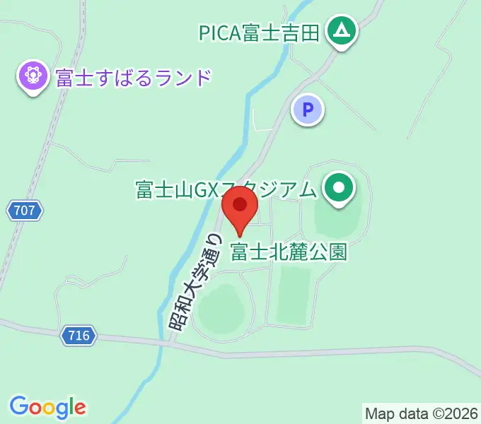 富士北麓公園体育館の地図