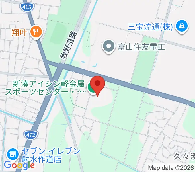 新湊アイシン軽金属スポーツセンターの地図