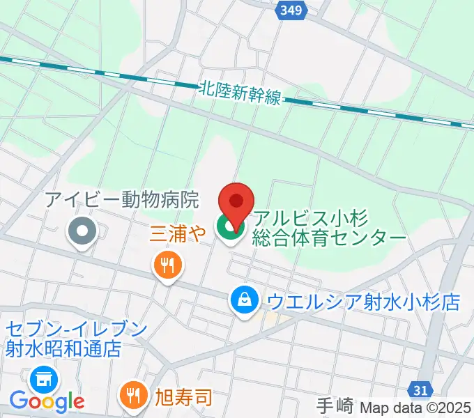 アルビス小杉総合体育センターの地図