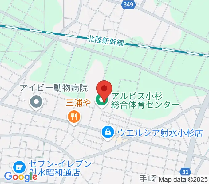 アルビス小杉総合体育センターの地図