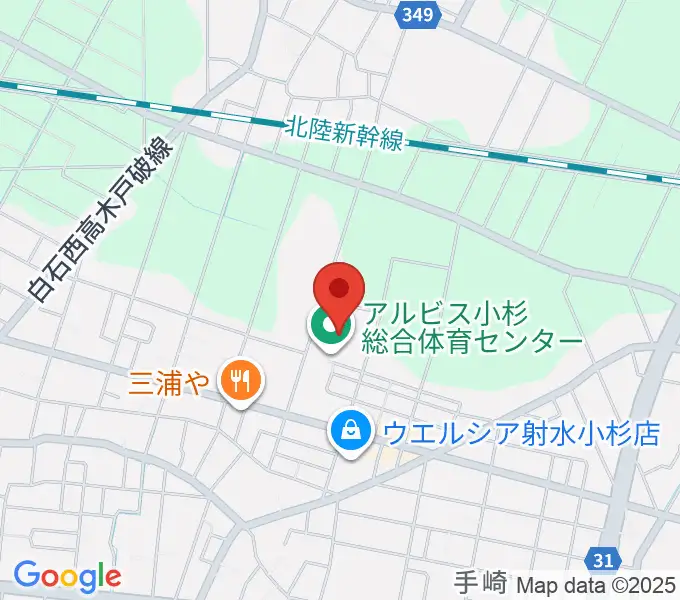 アルビス小杉総合体育センターの地図