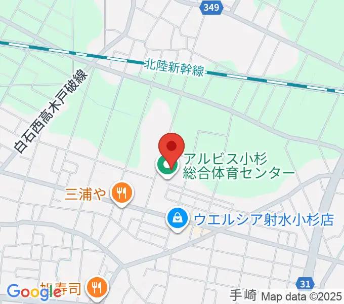 アルビス小杉総合体育センターの地図