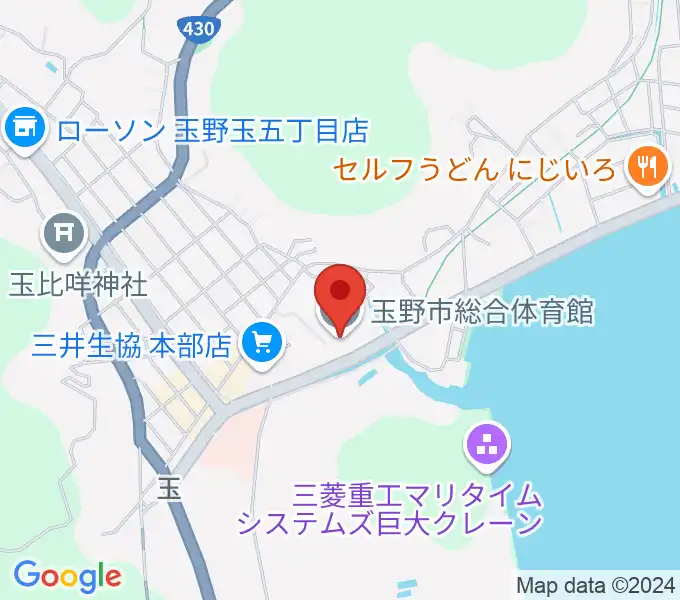 玉野市総合体育館の地図