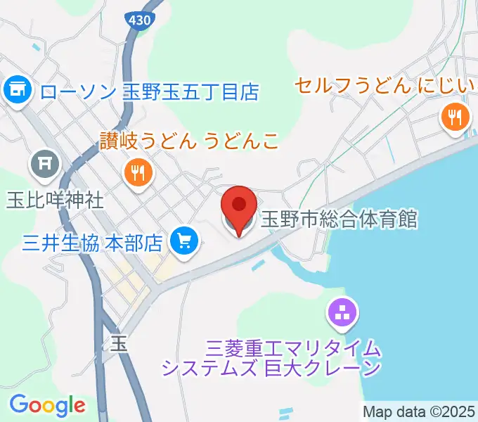 玉野市総合体育館の地図