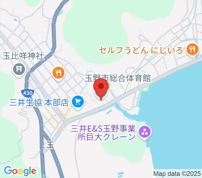 玉野市総合体育館の地図
