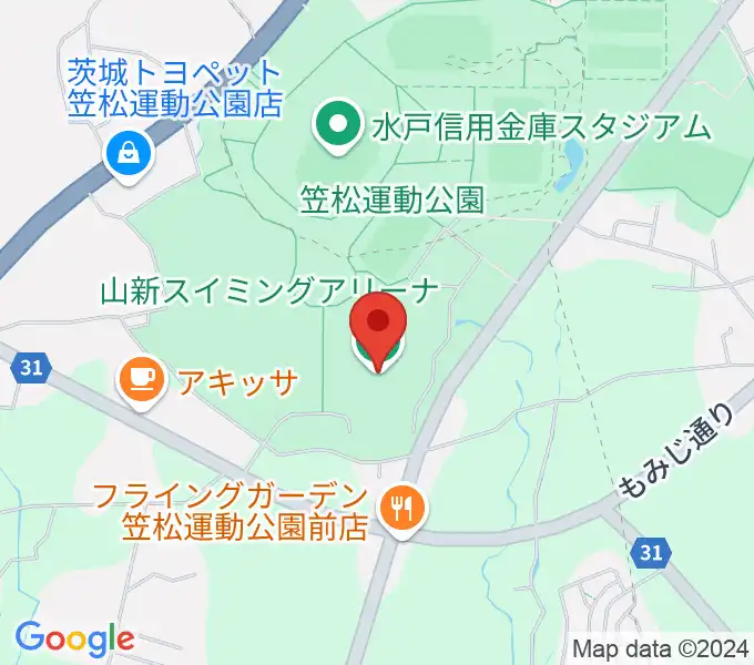 山新スイミングアリーナの地図