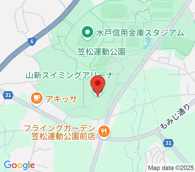 山新スイミングアリーナの地図