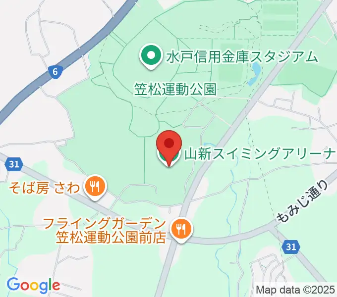 山新スイミングアリーナの地図