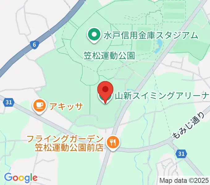 山新スイミングアリーナの地図