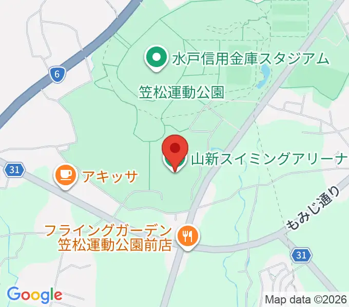 山新スイミングアリーナの地図